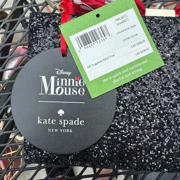 Kate Spade Minnie Mouse Glitter Clasp Clutch - Picture 2 of 7